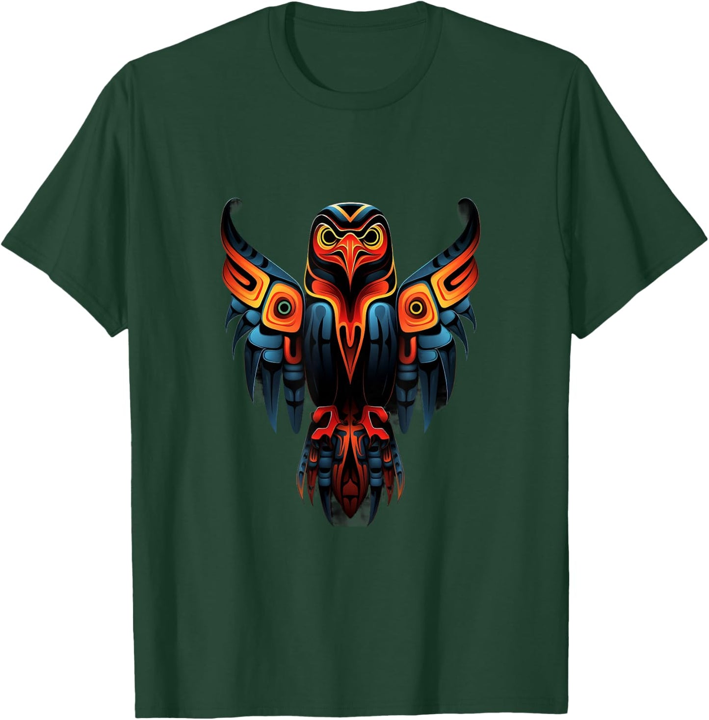 Eagle Haida Totem Art Indian Indigenous Tribal , black T-Shirt - T-Shirt | Forest