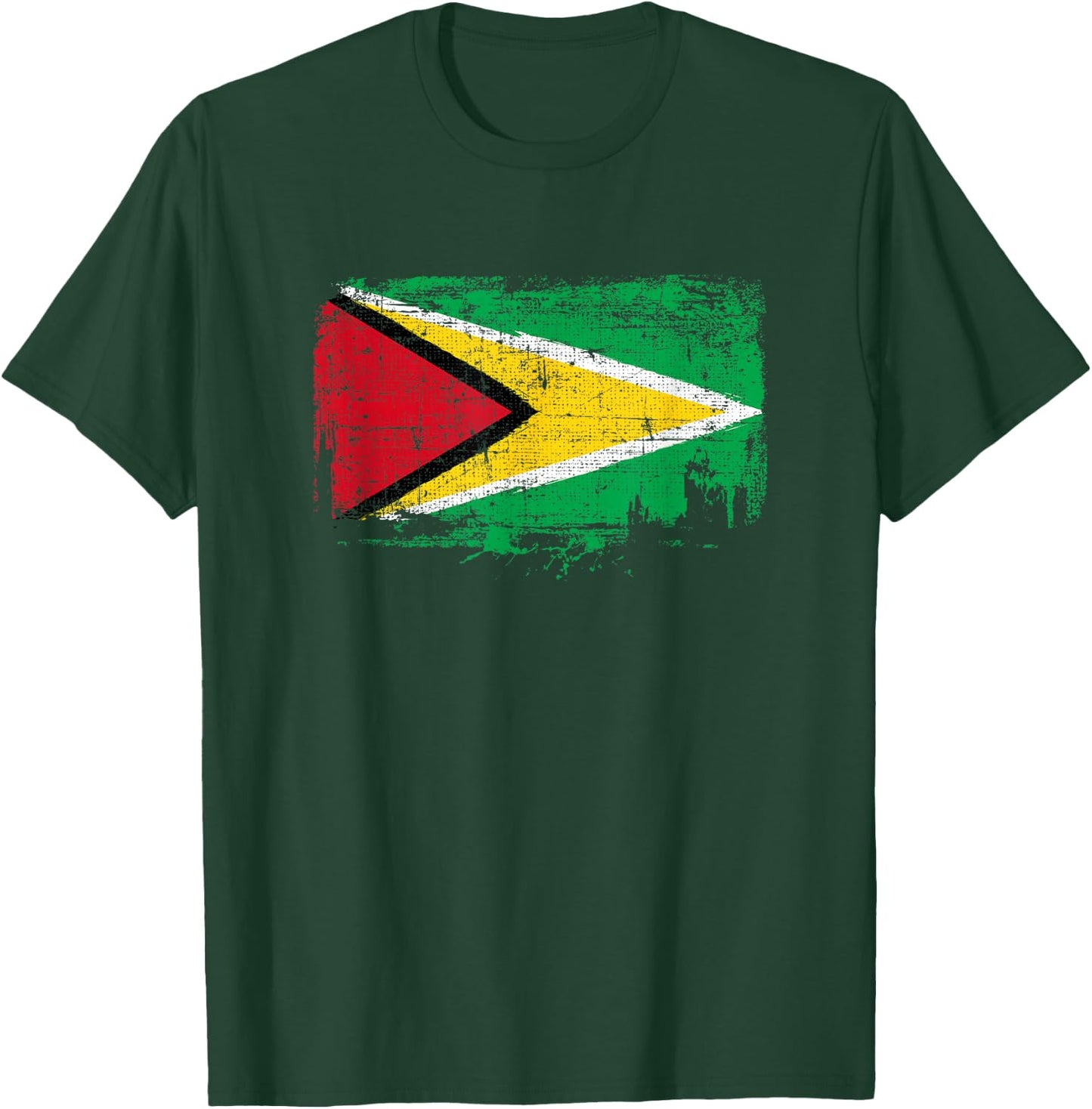 Guyana Flag Pride Gift Distressed Vintage Style T-Shirt - T-Shirt | Forest