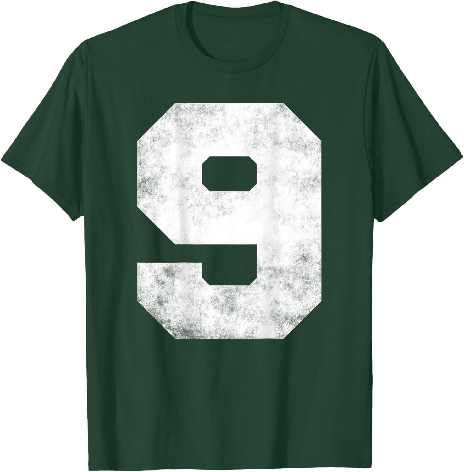 Big Distressed Number "9" Nine Numeric Digits T-Shirt - T-Shirt | Forest