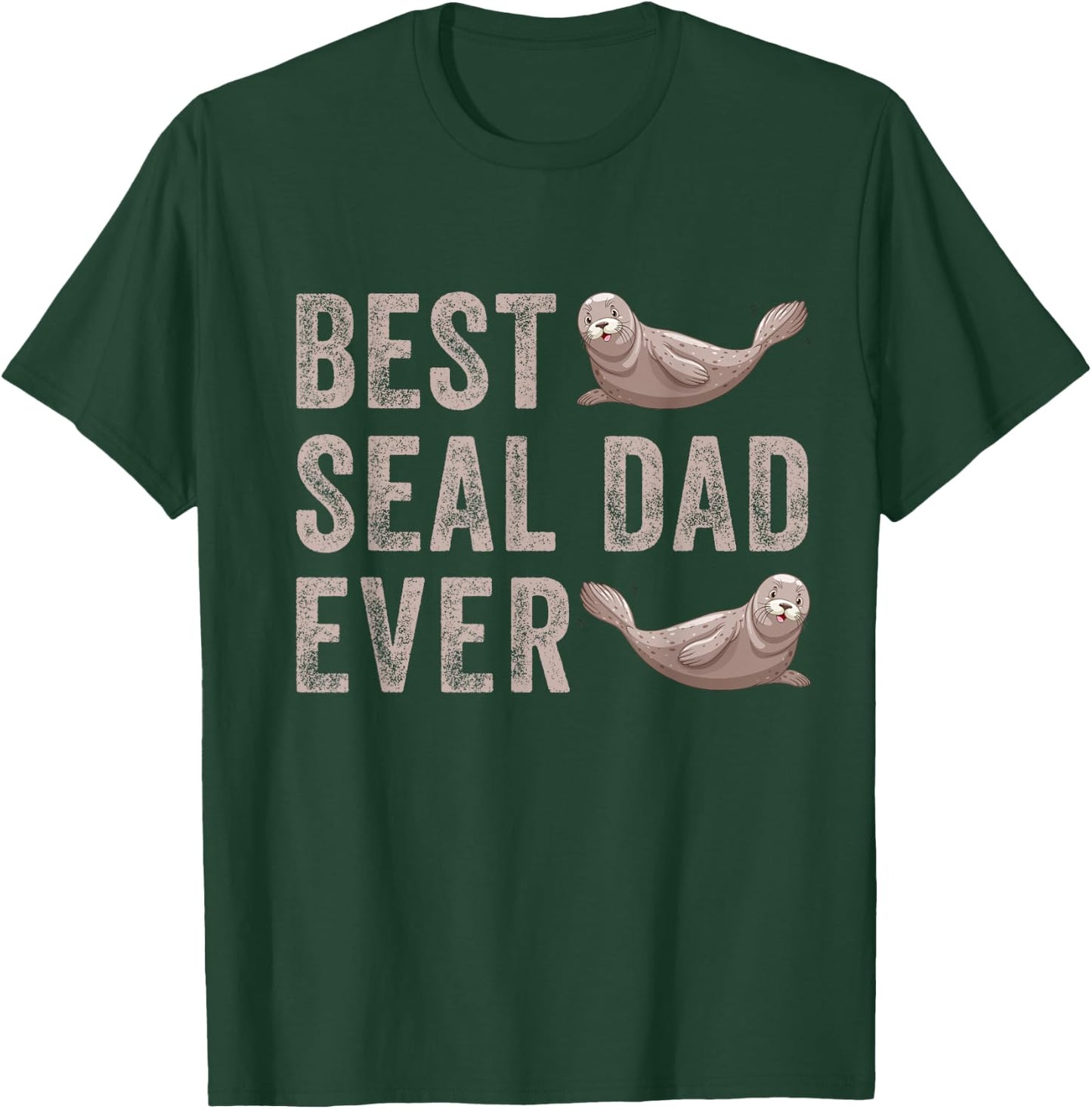 Best Seal Dad Ever Animal Sea Caribbean Monk Seal Lovers T-Shirt - T-Shirt | Forest