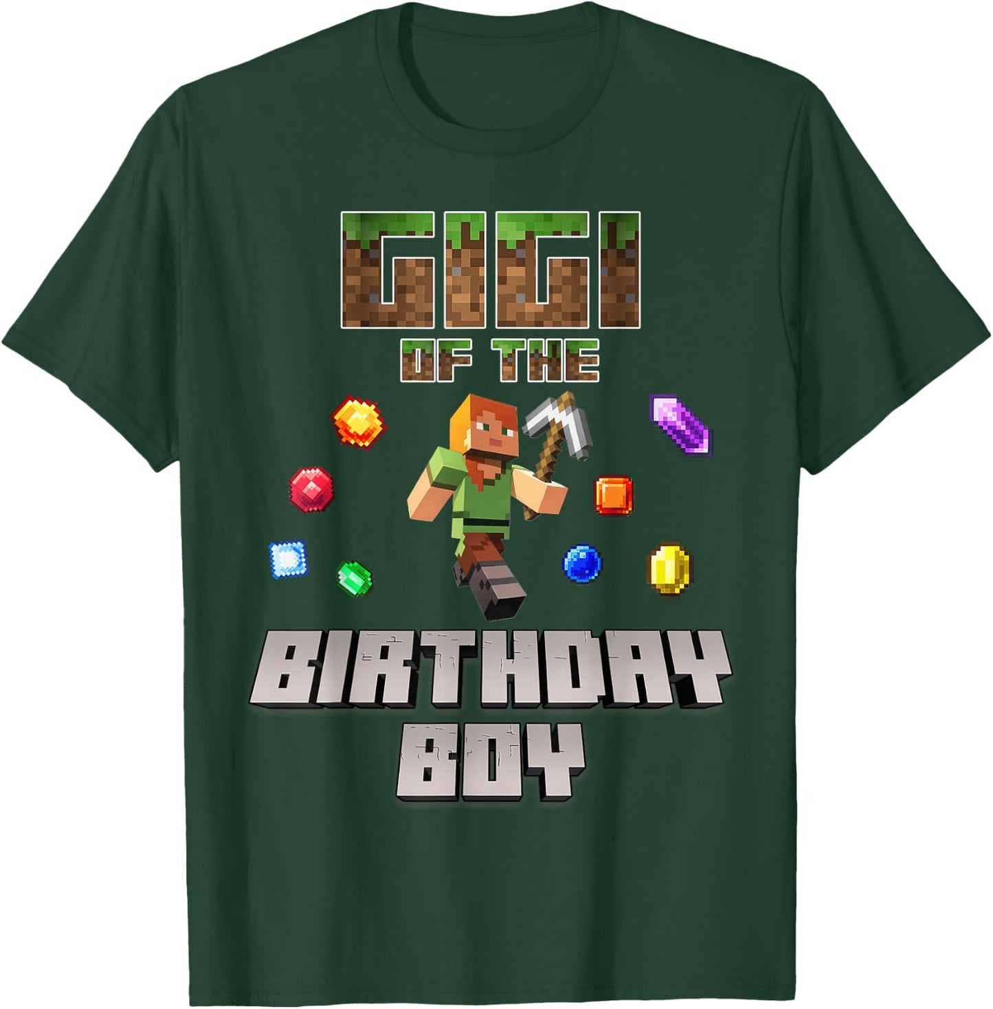 Gigi Of The Birthday Boy Video Gamer Pixel Number T-Shirt - T-Shirt | Forest