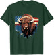 Vintage Bison American Flag Buffalo Animal Men Women Kids T-Shirt - T-Shirt | Forest