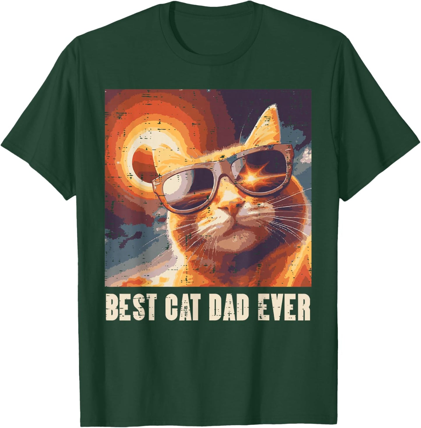 Fathers Day Best Cat Dad Ever Funny Fur Daddy Papa Kitty Pet T-Shirt - T-Shirt | Forest