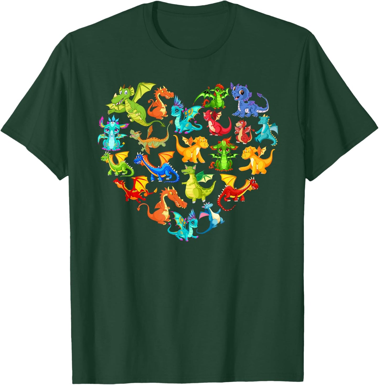 Dragon Lover Heart , Girls, Kids. Dragon , black T-Shirt - T-Shirt | Forest