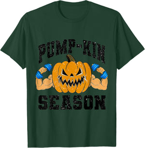 Funny Halloween Pumpkin Season Weightlifting Workout Gym T-Shirt - T-Shirt | Forest