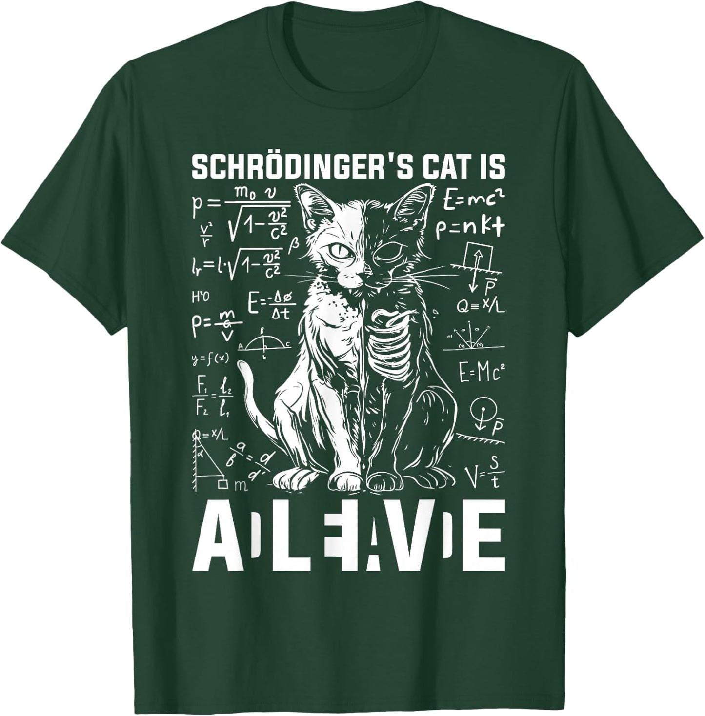 Schrodinger's Cat Dead And Alive Physics T-Shirt - T-Shirt | Forest