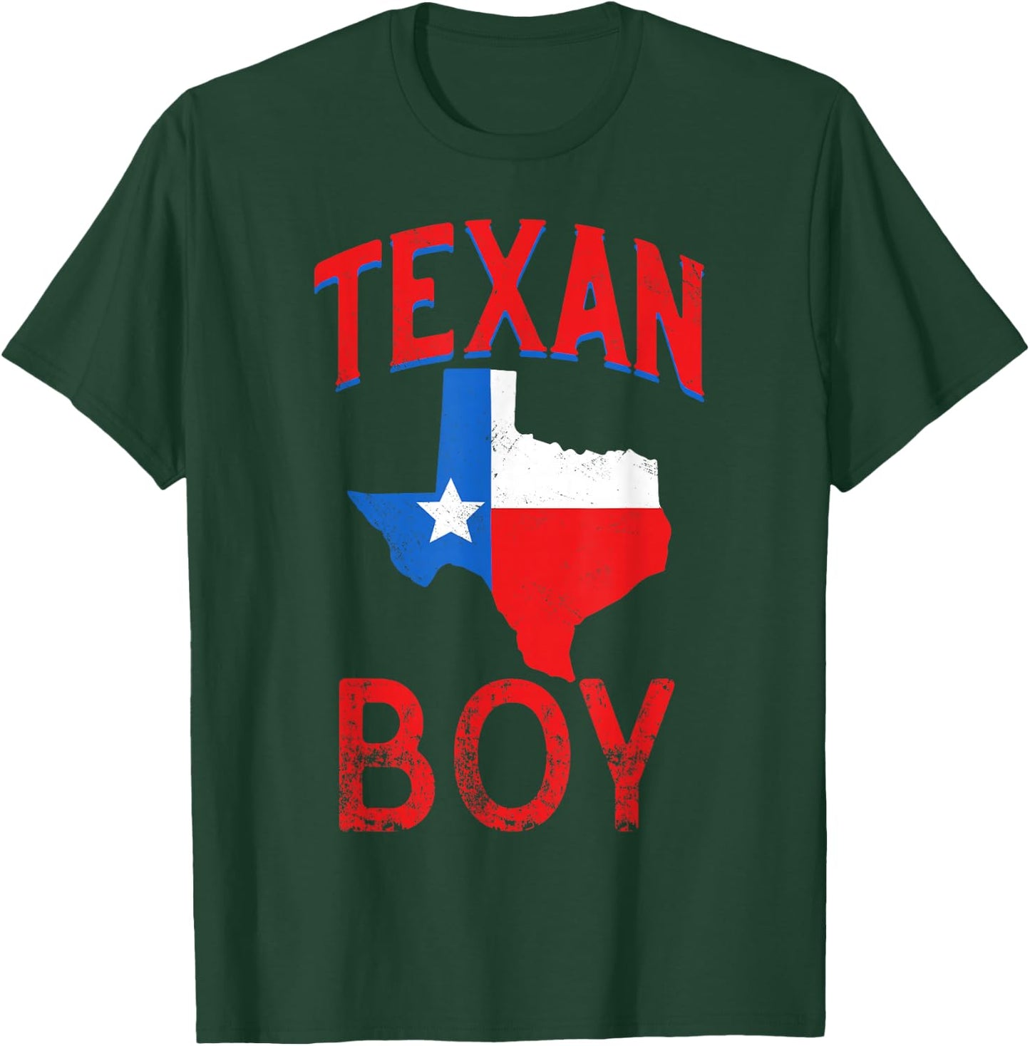 Texan Boy Proud Vintage Texas Flag T-Shirt - T-Shirt | Forest