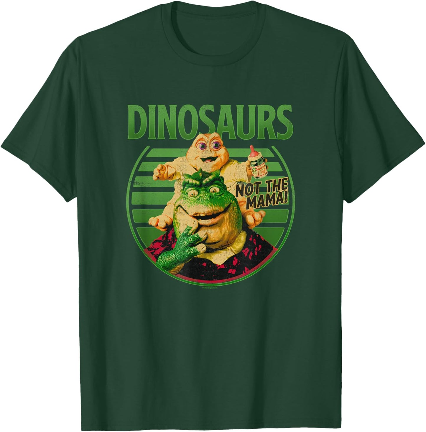 Dinosaurs Not The Mama! Baby & Earl Sinclair Big Retro Logo T-Shirt - T-Shirt | Forest