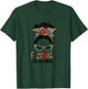 Leopard Messy Bun Football Grandma Game Day Mothers Day T-Shirt - T-Shirt | Forest
