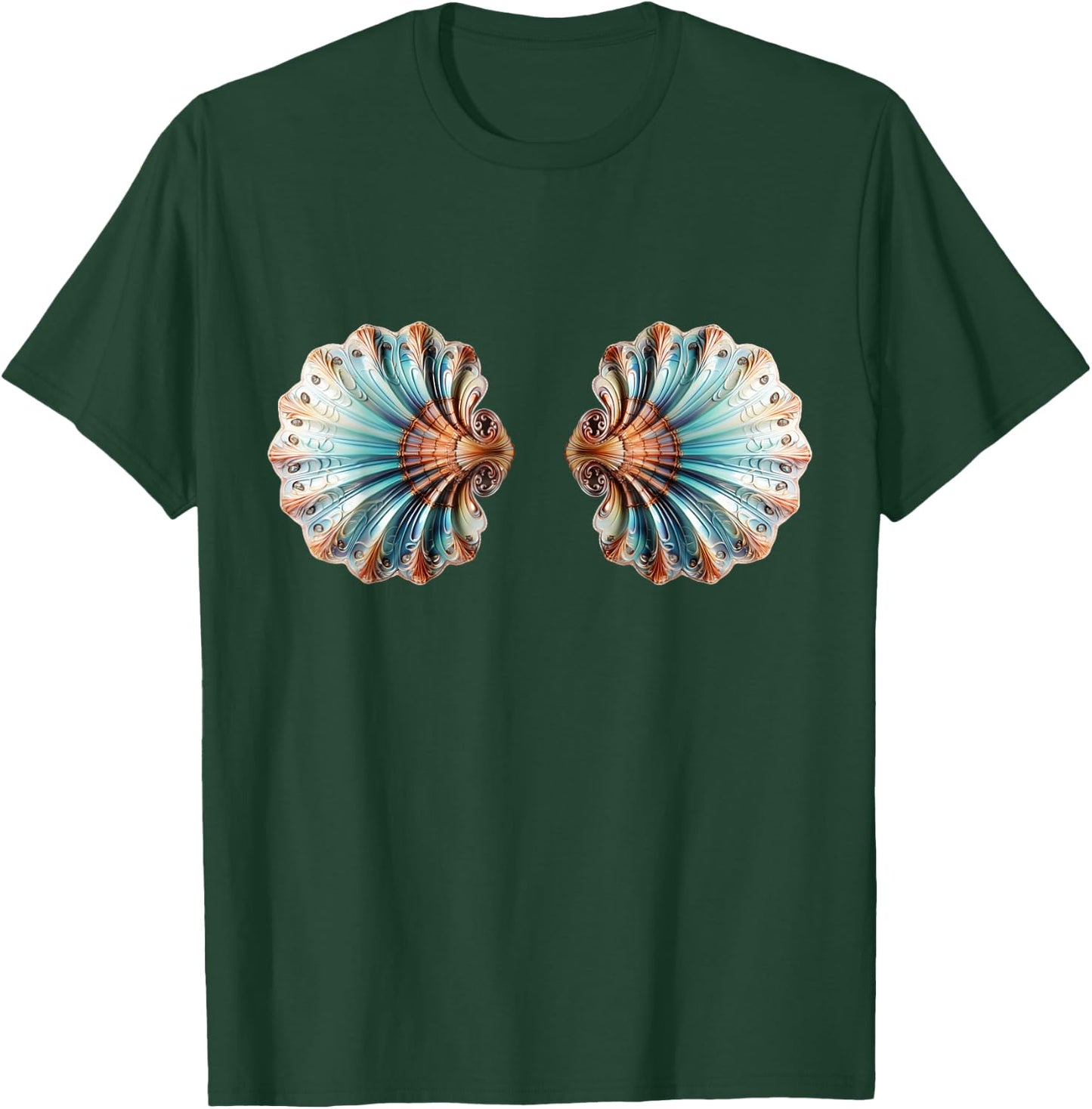 Mermaid, sea shell, bikini, bra, costume, Halloween, party T-Shirt - T-Shirt | Forest