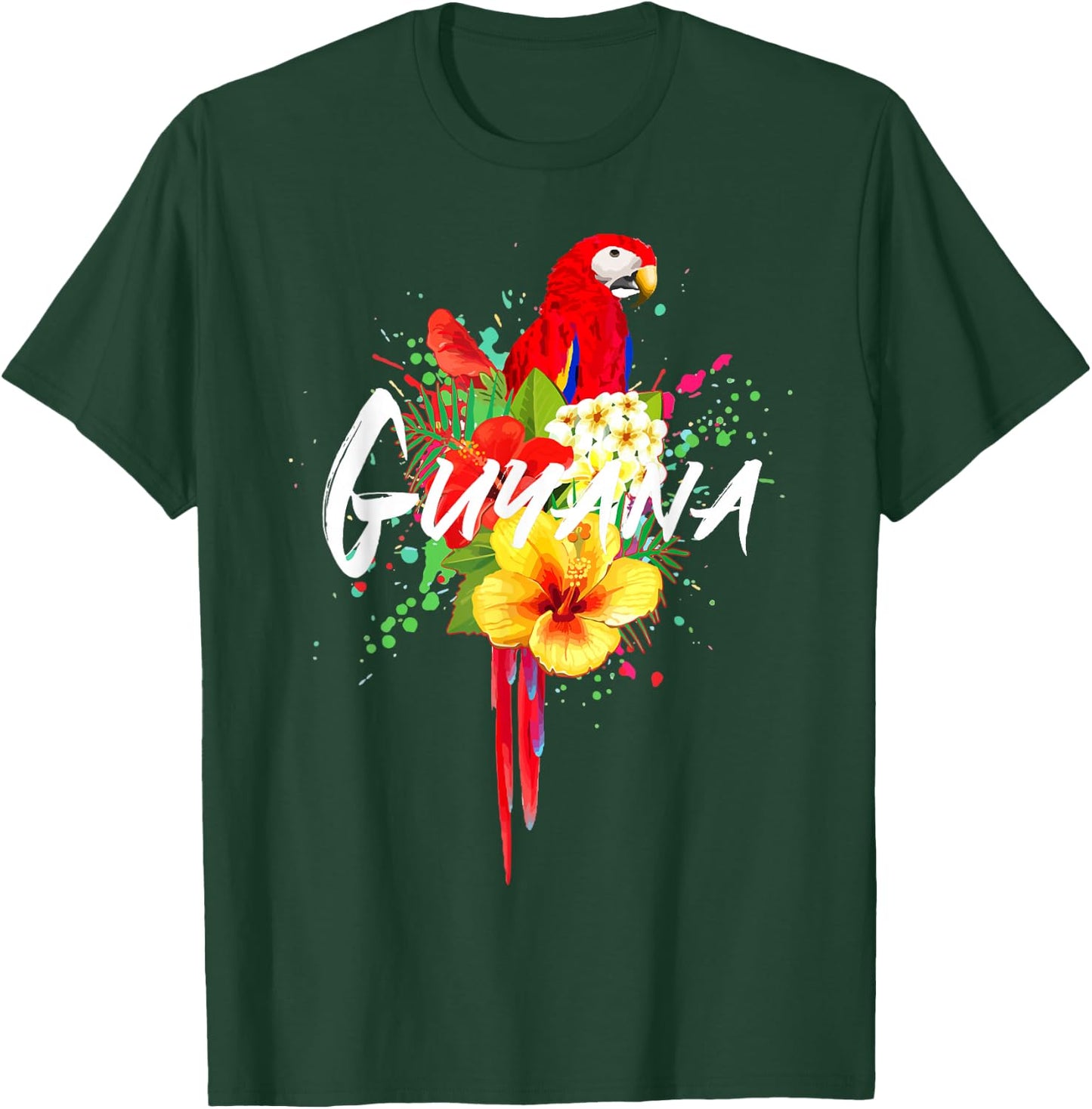 Guyana Parrot Tropical Plants Guyanese Souvenir Vintage T-Shirt - T-Shirt | Forest