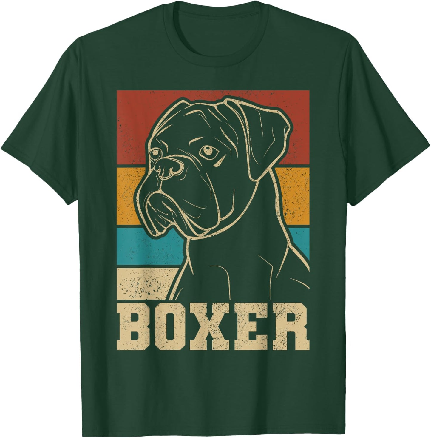 Dog Lover Dog Owner Retro Pet Animal Outfit Vintage Boxer T-Shirt - T-Shirt | Forest