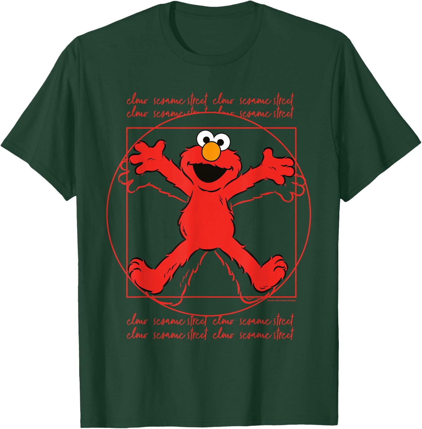 Sesamstraße - Elmo Michel Angelo Anatomie T-Shirt - T-Shirt | Forest