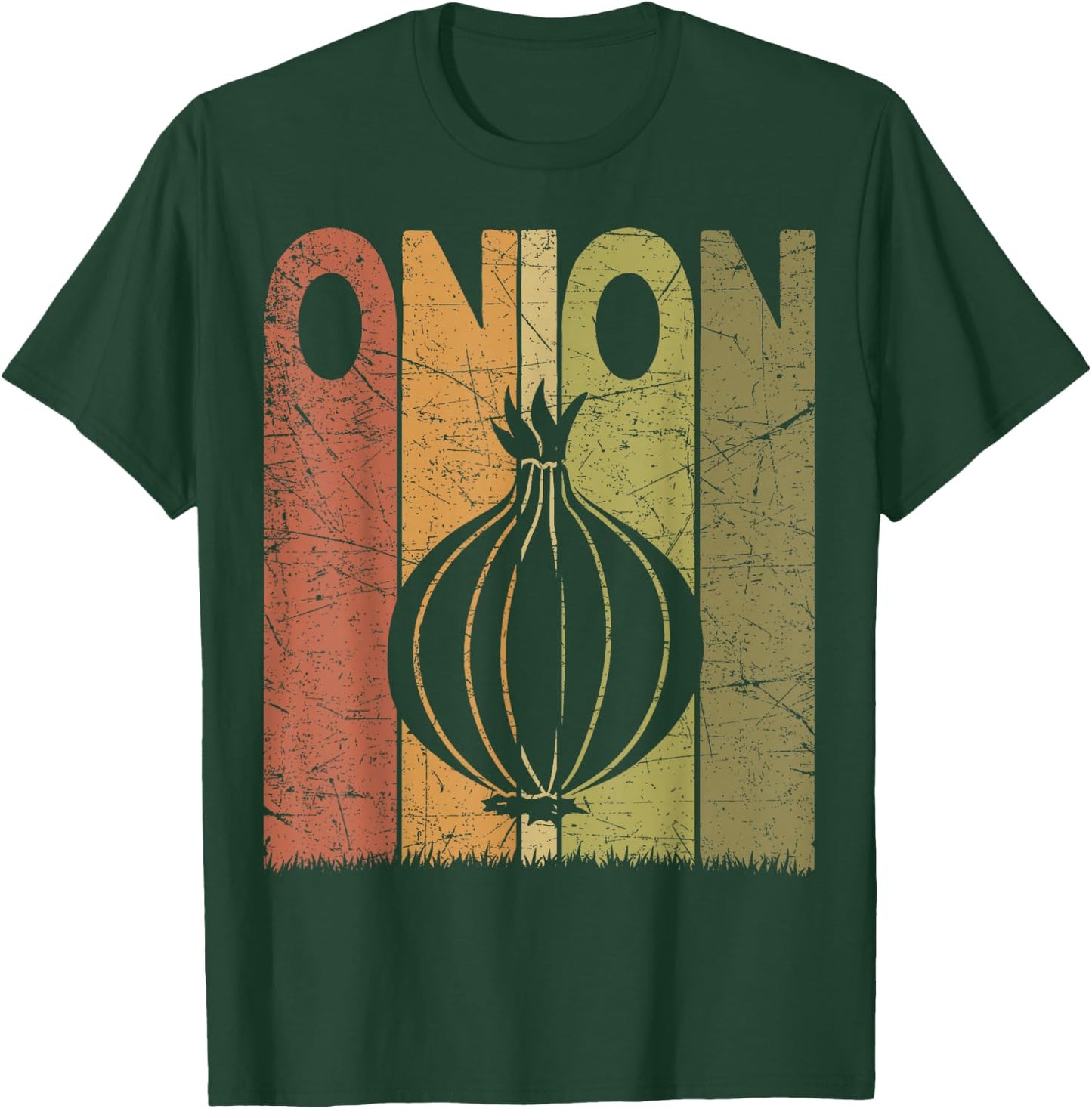 Onion Vintage Onion Farmer Retro Vegetables Farmer T-Shirt - T-Shirt | Forest