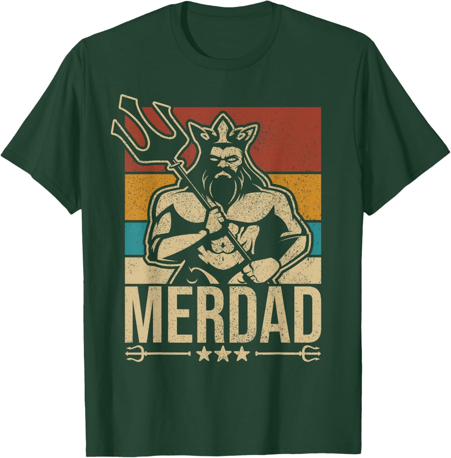 Merdaddy Mermaid Dad Costume Merman Fathers Day Party Outfit T-Shirt - T-Shirt | Forest