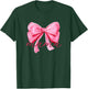 Mama Pink Bow Birthday Baby Shower Family Pink Ribbon T-Shirt - T-Shirt | Forest