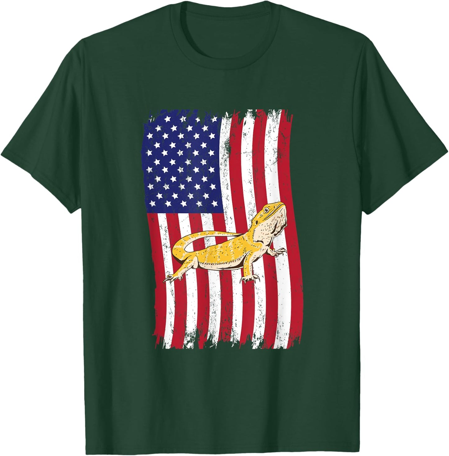 American Flag Bearded Dragon T-Shirt - T-Shirt | Forest