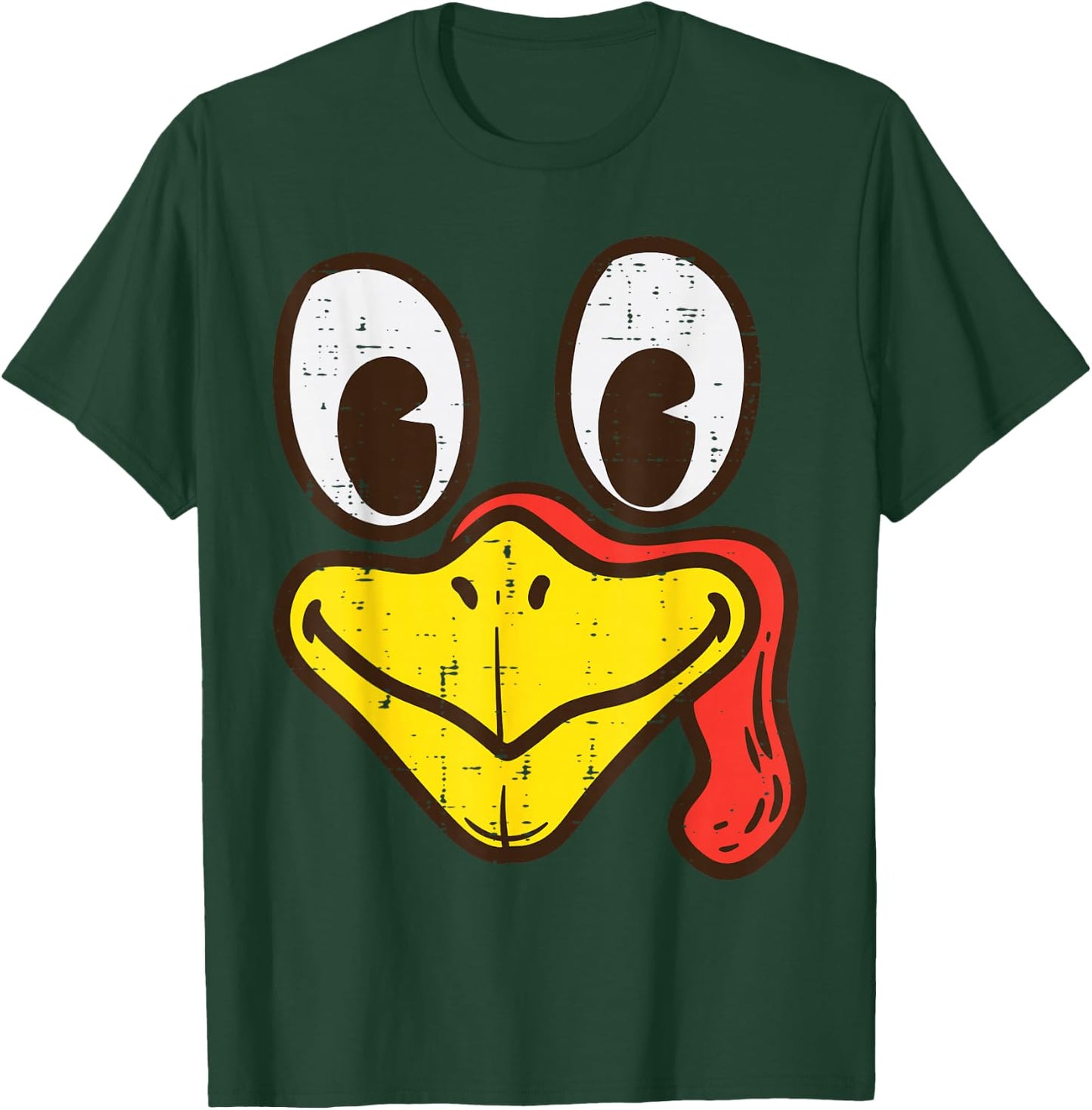Silly Turkey Face Funny Thanksgiving Dinner Men Women Kids T-Shirt - T-Shirt | Forest