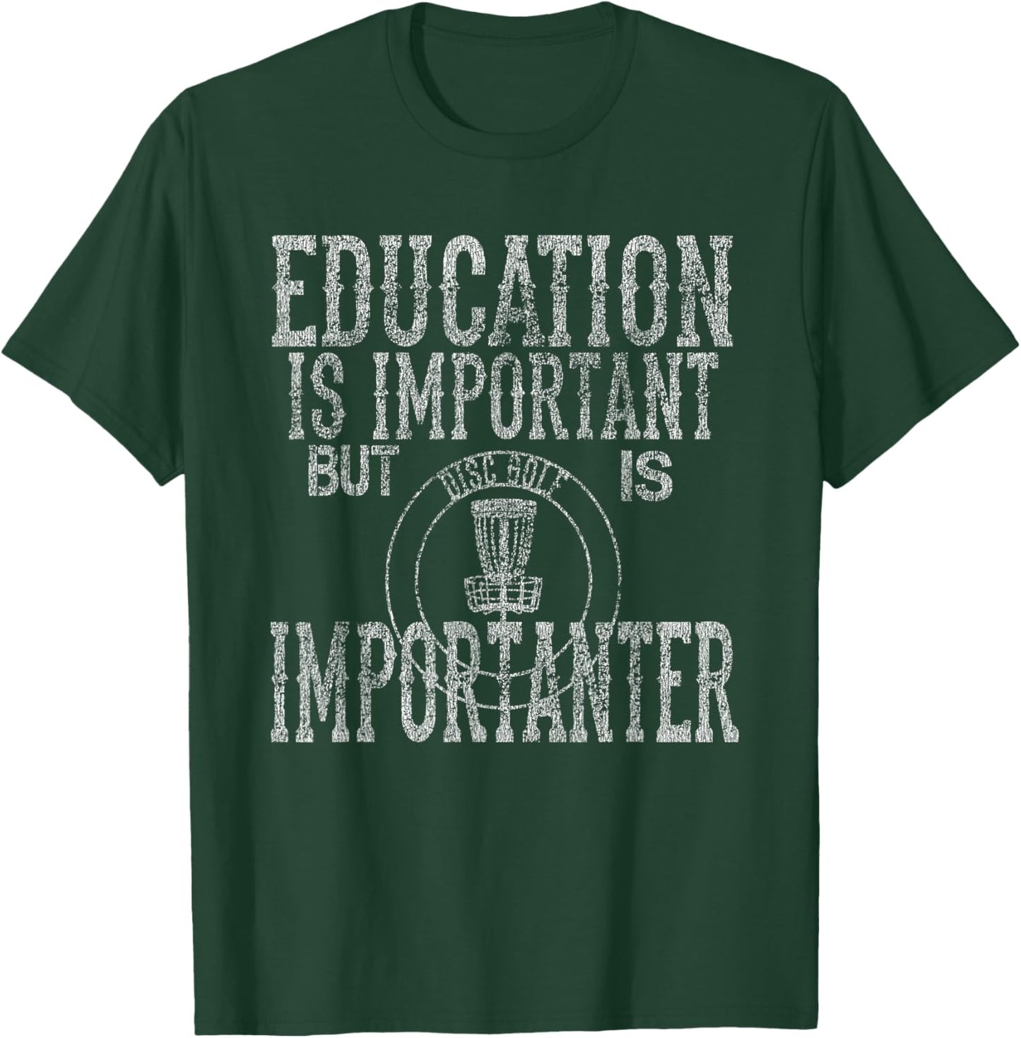 Never Underestimate an Old Man Disc Golf Distressed T-Shirt - T-Shirt | Forest