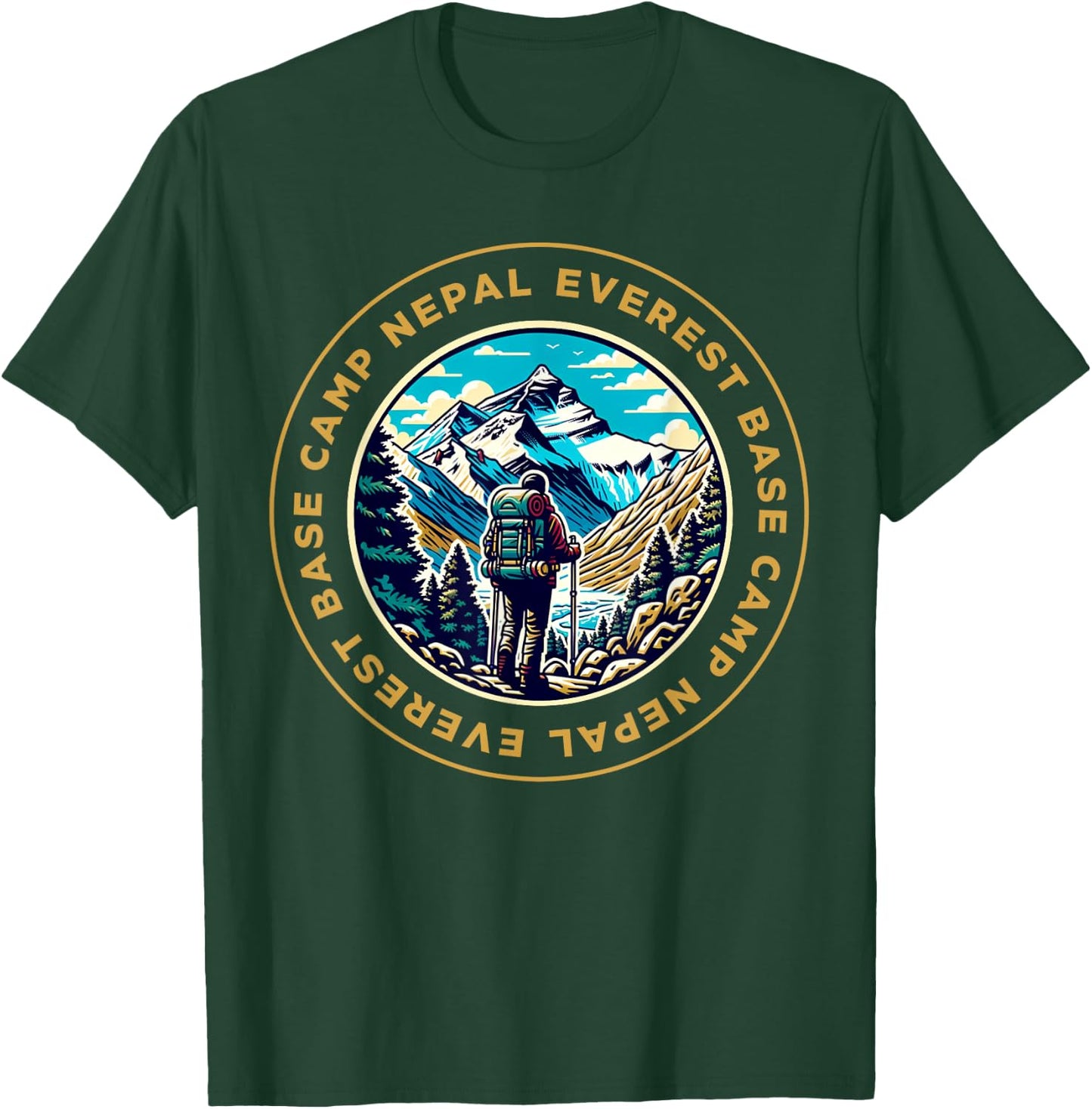 Everest Base Camp Nepal Mountain Everest View Hiking , Black, S T-Shirt - T-Shirt | Forest
