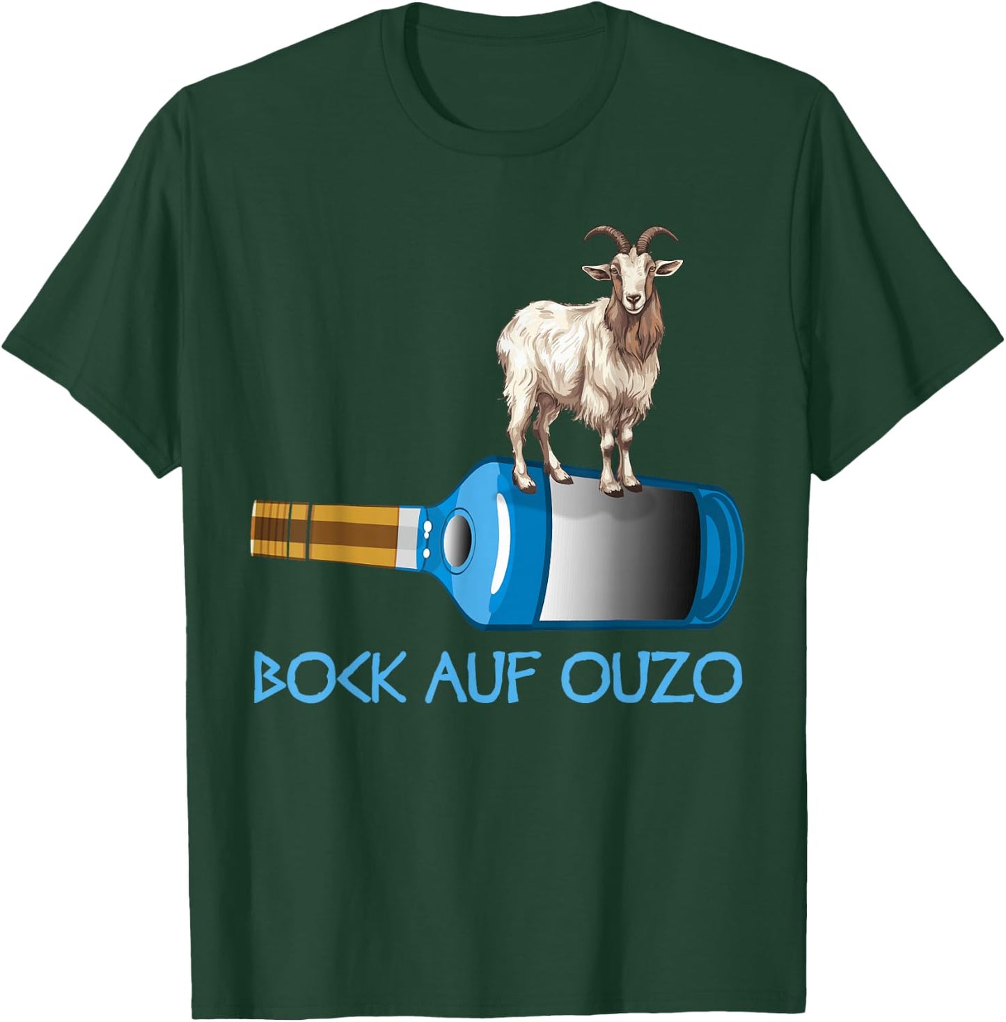 with German Text Alcohol Greece, black T-Shirt - T-Shirt | Forest