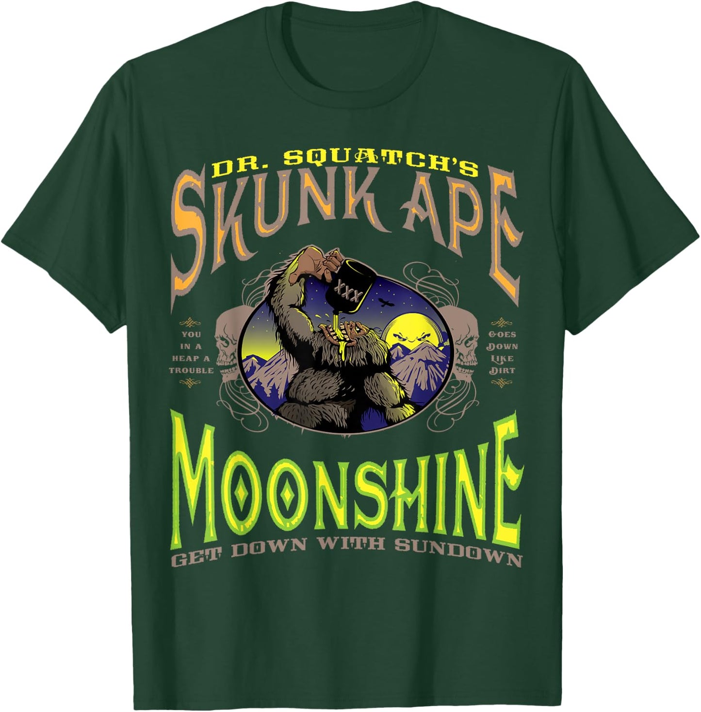 Dr. Squatchs Skunk Ape Moonshine , black T-Shirt - T-Shirt | Forest