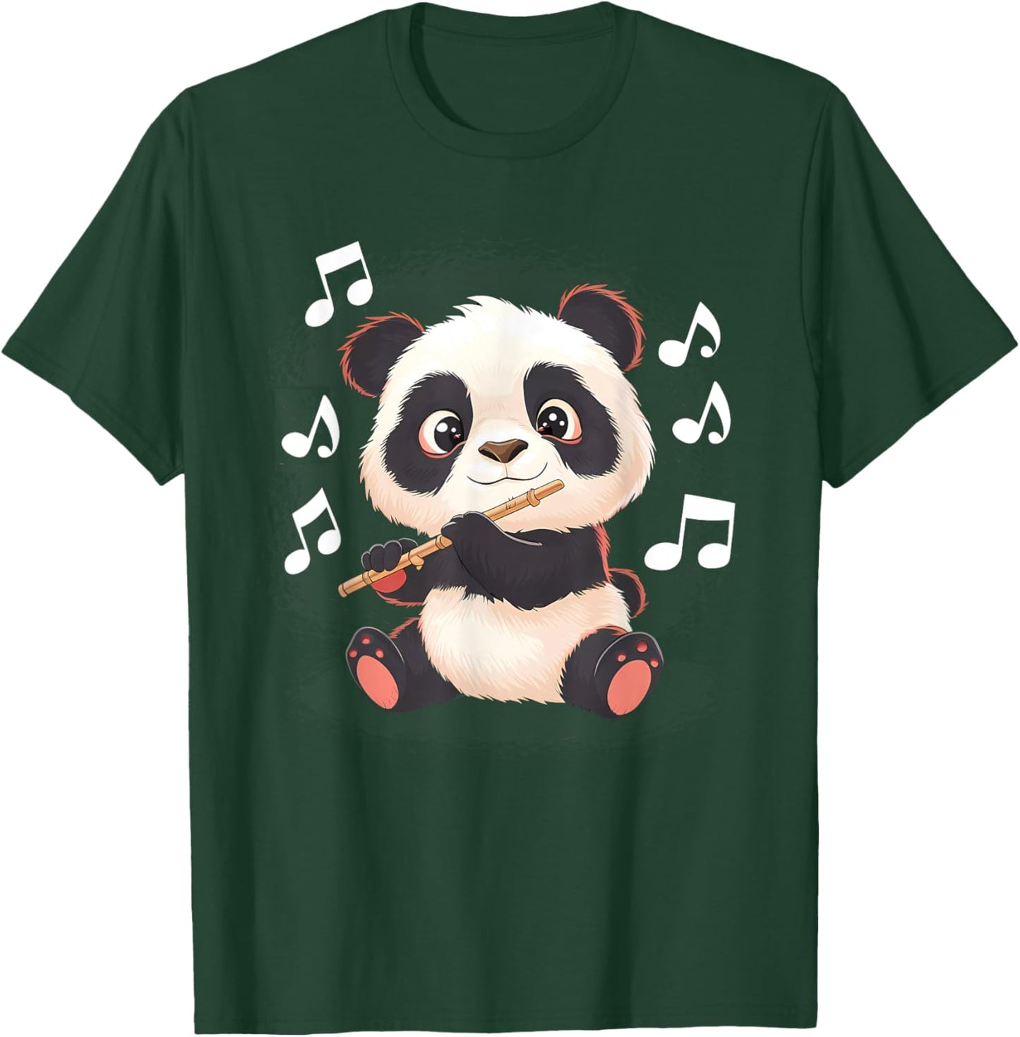 Panda Playing Flute T-Shirt - T-Shirt | Forest