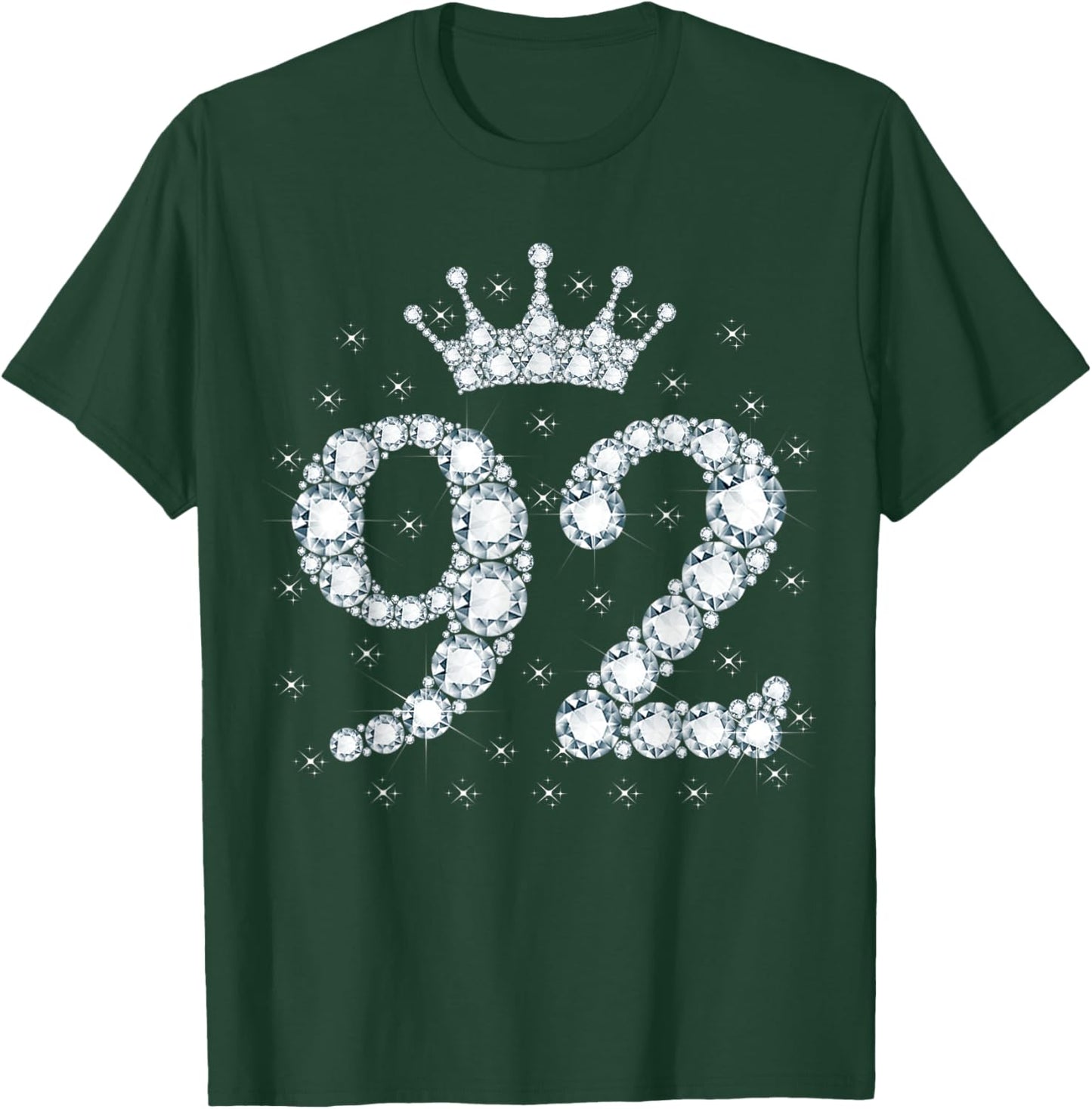 92 Crown 92 Years Old Happy 92nd Birthday Girl Women T-Shirt - T-Shirt | Forest