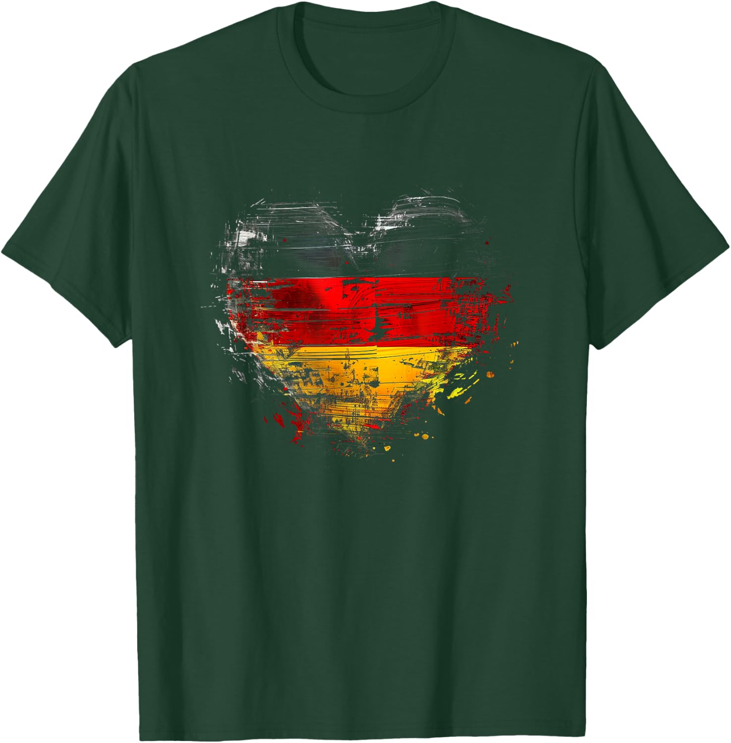 Deutschland Deutsche Flagge Herz T-Shirt - T-Shirt | Forest