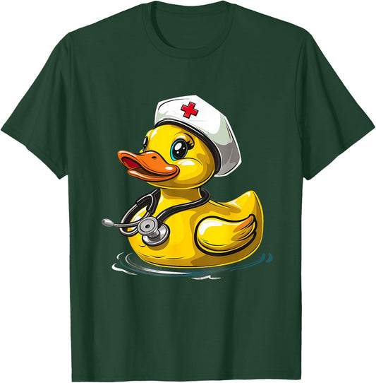 Doctor Rubber Duck Nursing School Medical Rubber Duck T-Shirt - T-Shirt | Forest