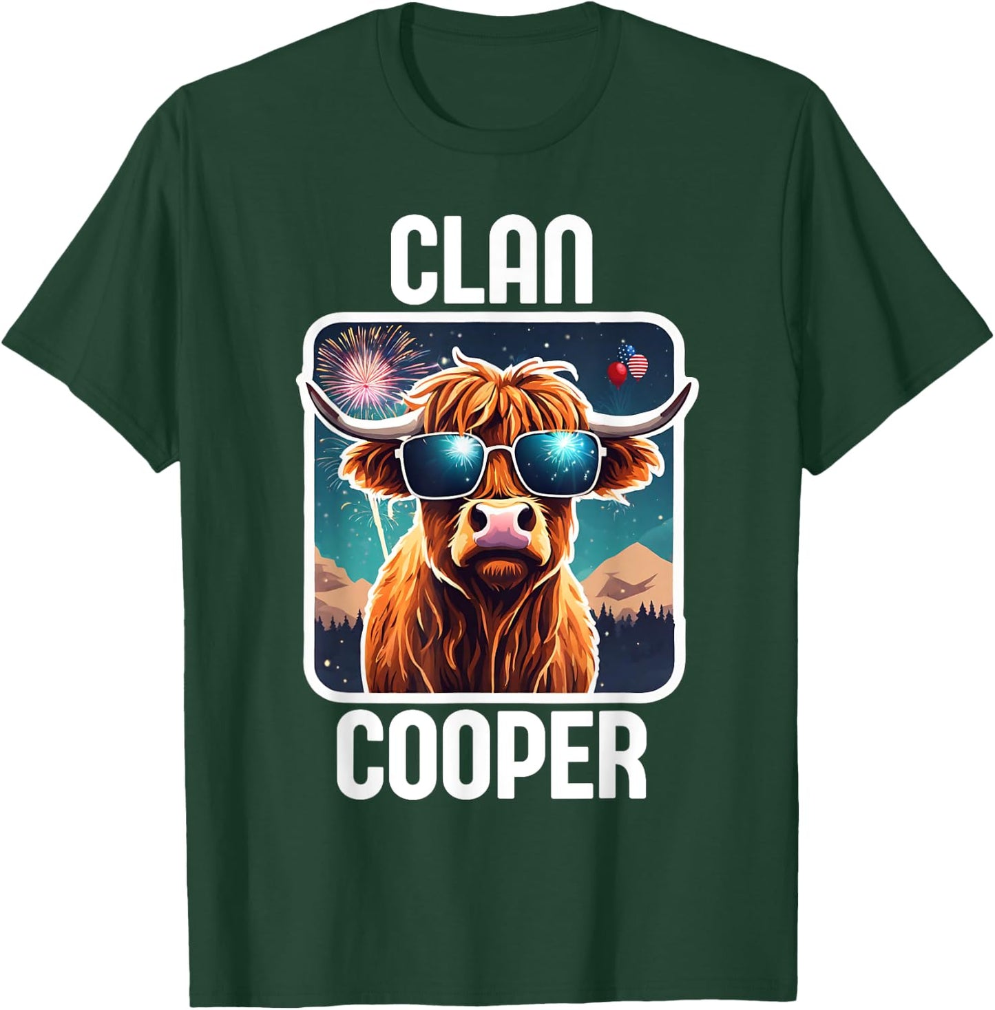 Cooper Clan 4th July Scottish Family Name USA Party T-Shirt - T-Shirt | Forest