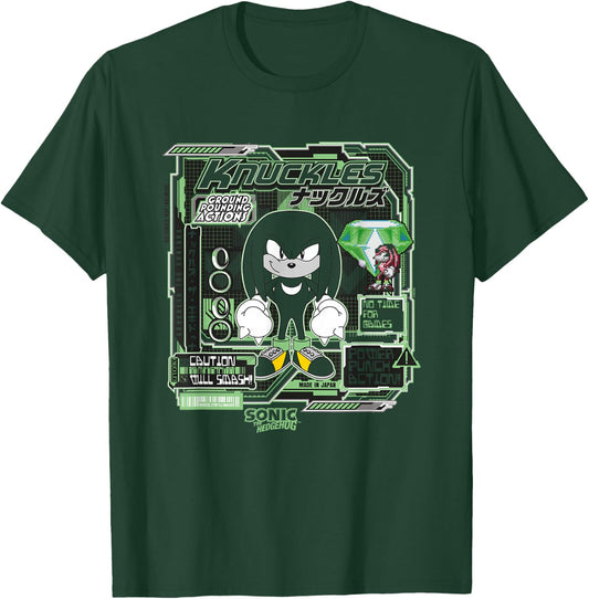 Sonic The Hedgehog Knuckles Vintage Kanji Poster T-Shirt - T-Shirt | Forest