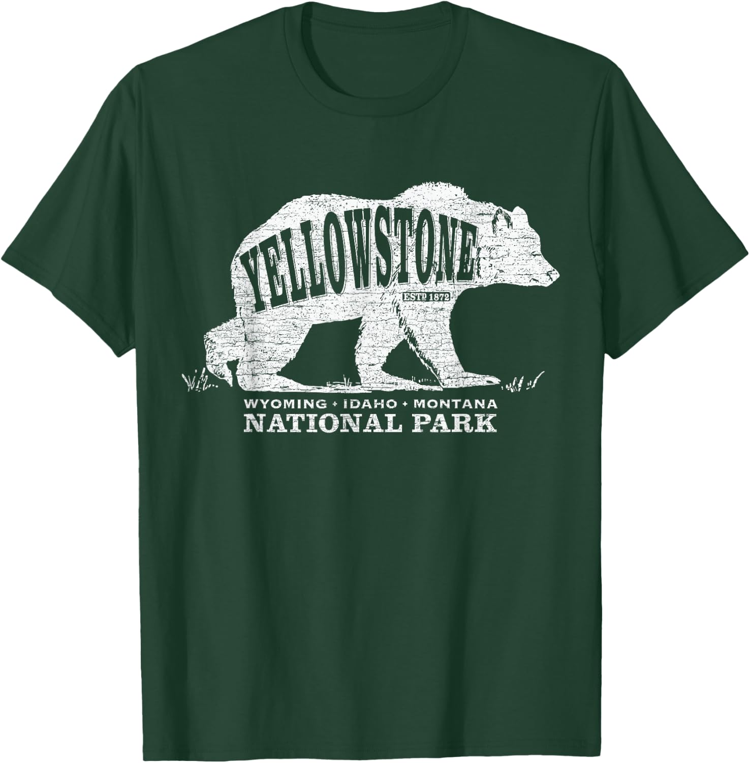 Grizzly Bear Yellowstone National Park Est. 1872 T-Shirt - T-Shirt | Forest