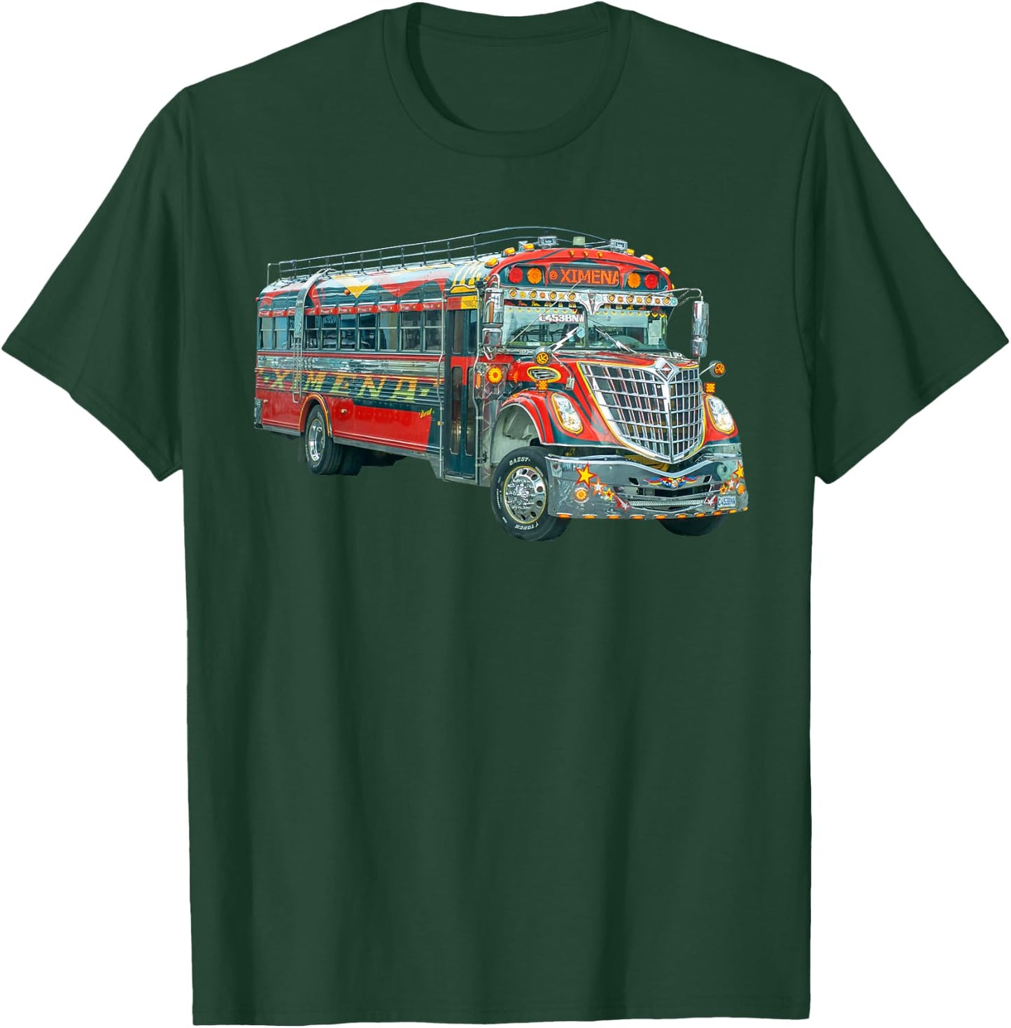 Chicken Bus Guatemala Chapin Quetzal Antigua Tikal Maya 502 T-Shirt - T-Shirt | Forest