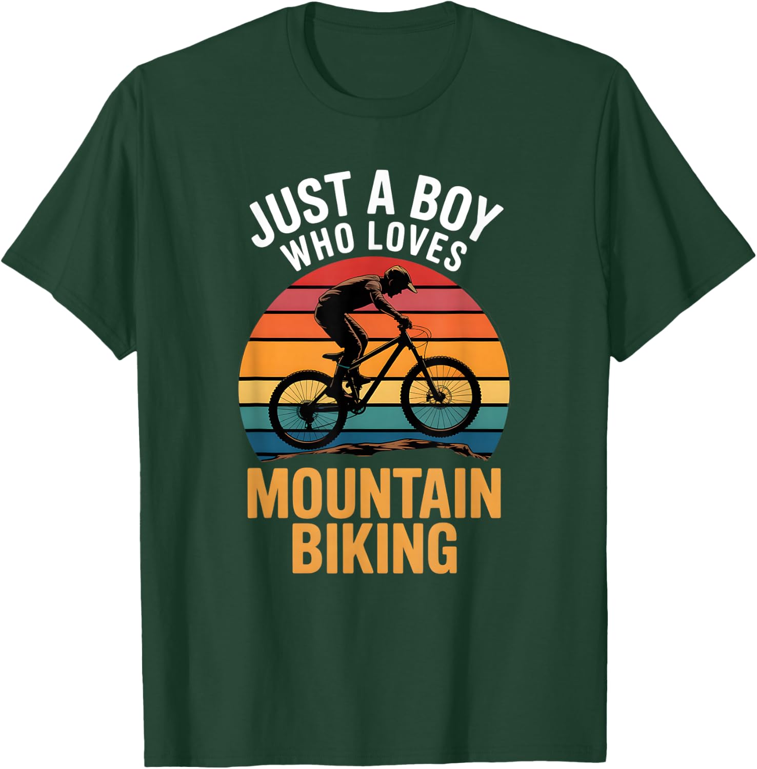 Boys Mountain Biking T-Shirt - T-Shirt | Forest