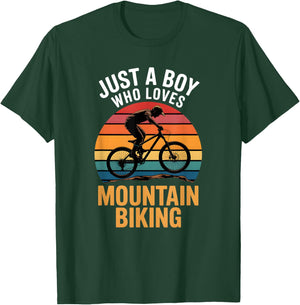 Boys Mountain Biking T-Shirt - T-Shirt | Forest
