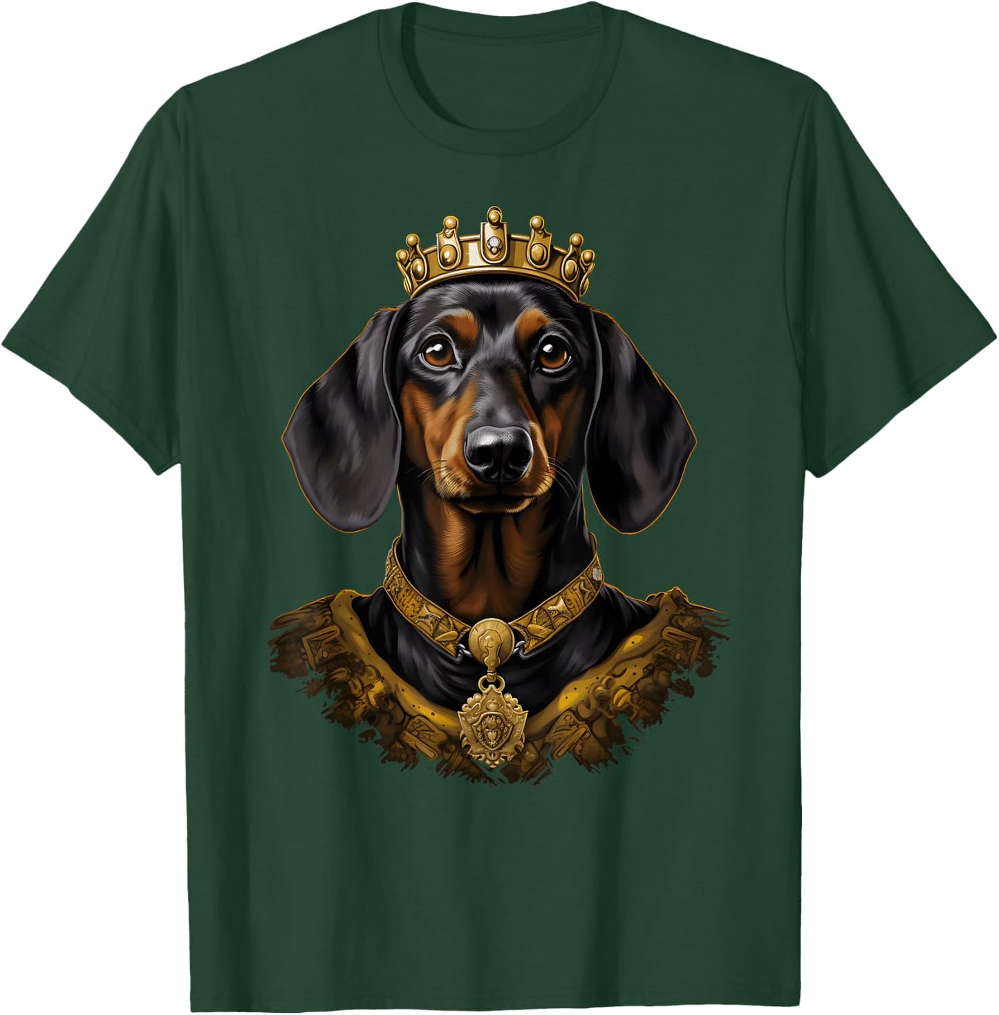Royal Nobility Regal Dachshund: Canine Royalty with Crown T-Shirt - T-Shirt | Forest