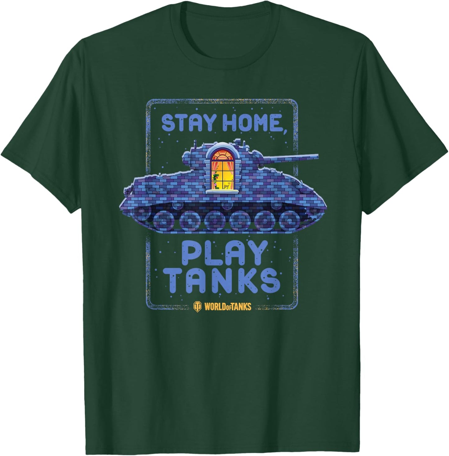 World of Tanks M4A2E4 Sherman "Stay Home, Play Tanks" T-Shirt - T-Shirt | Forest