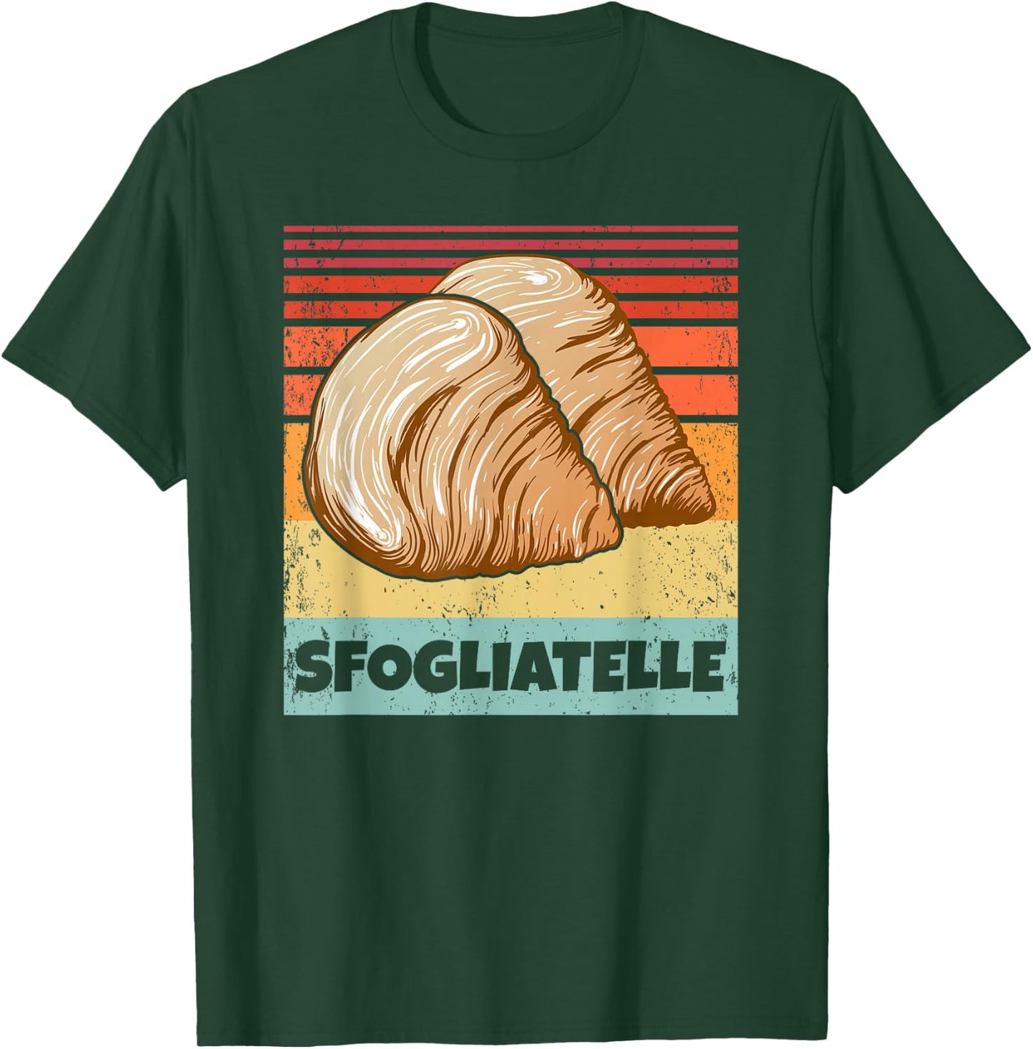 Retro Vintage Sfogliatelle | Italian Pastry Graphic T-Shirt - T-Shirt | Forest