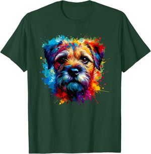 Colourful Splash Art Border Terrier Border Terriers T-Shirt - T-Shirt | Forest
