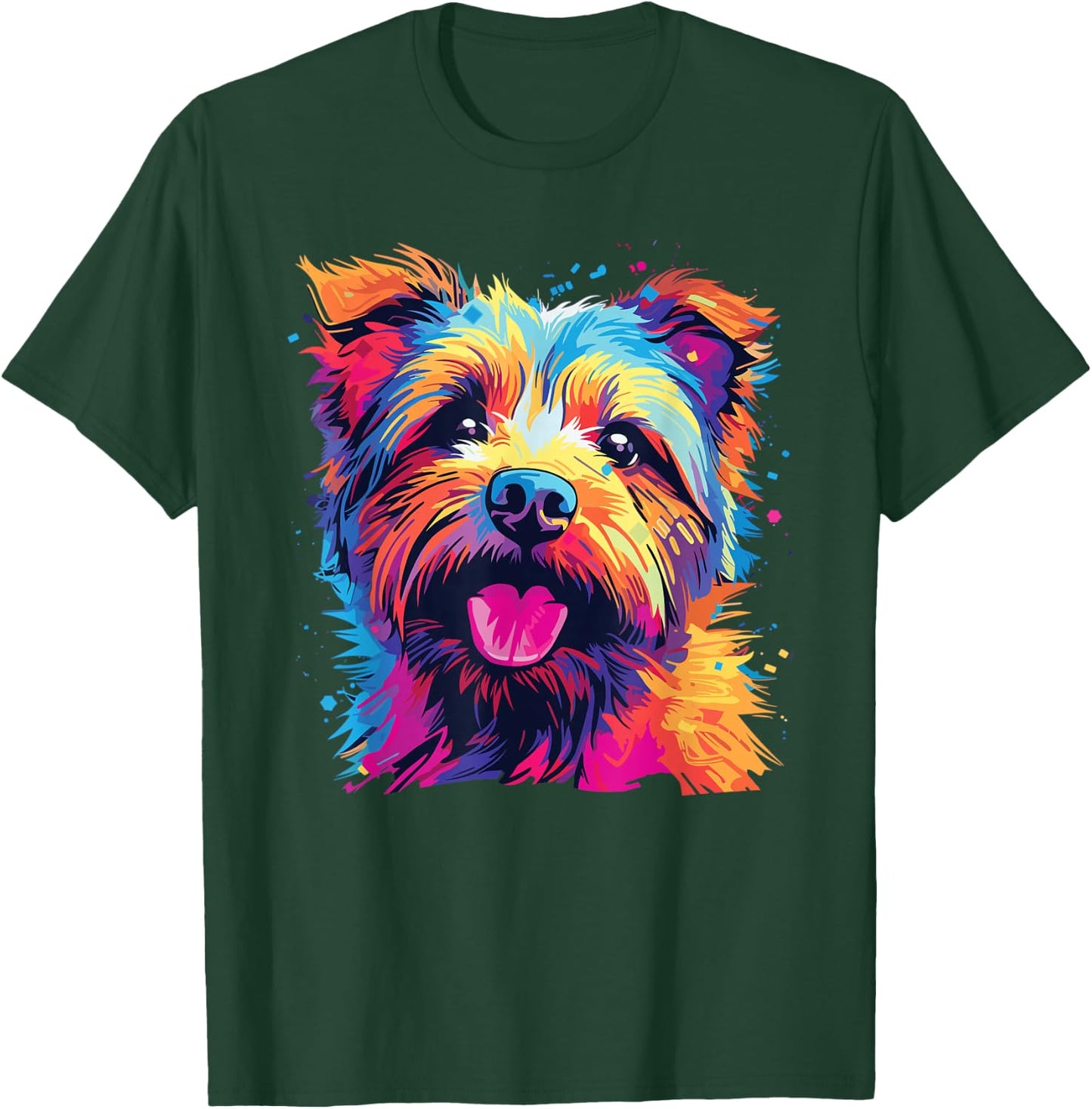 Watercolour Colourful Norfolk Terrier Dogs T-Shirt - T-Shirt | Forest