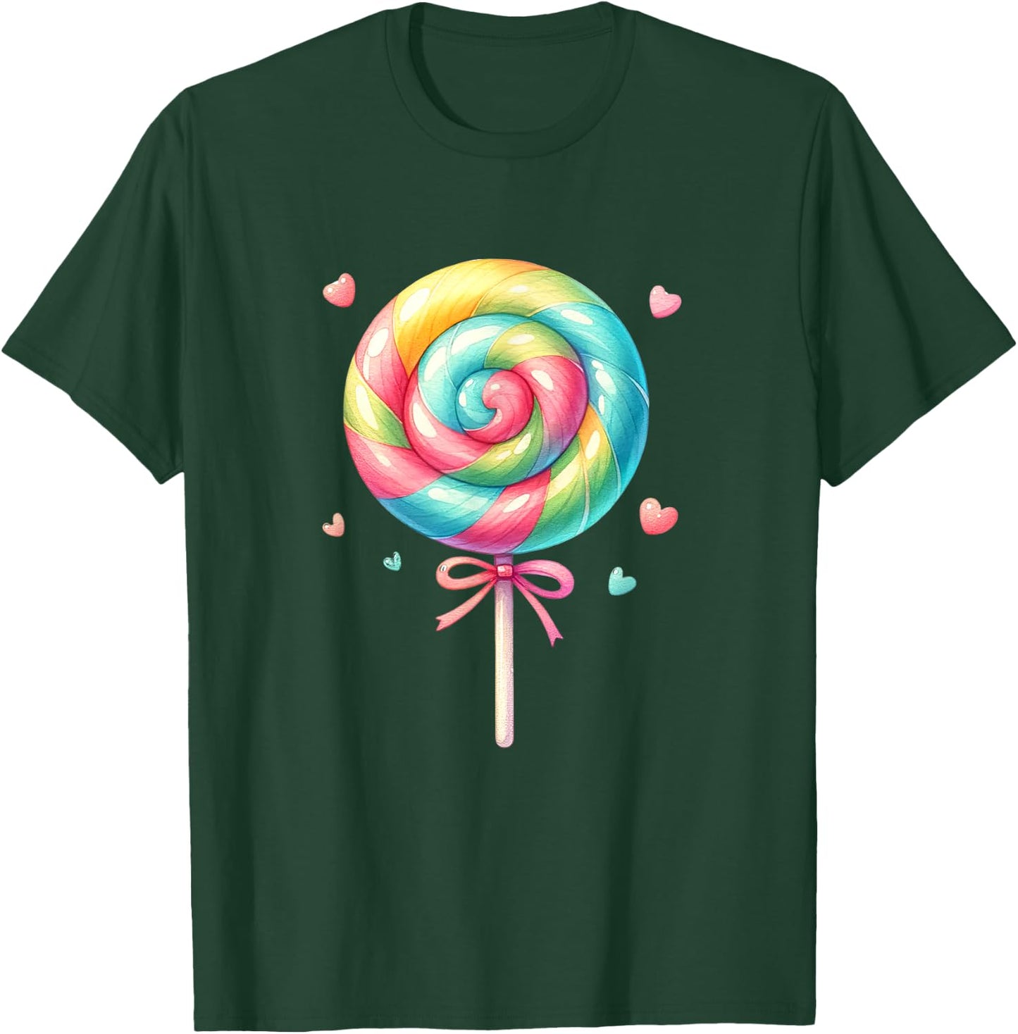 Lollipop Rainbow Candy Kids Girls Cute , black T-Shirt - T-Shirt | Forest