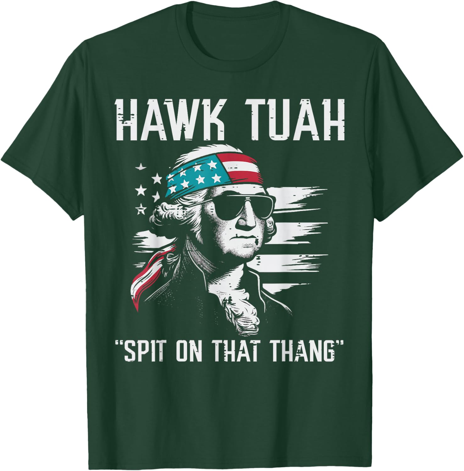 4th of July Hawk Washington Funny American Men Women Kids T-Shirt - T-Shirt | Forest
