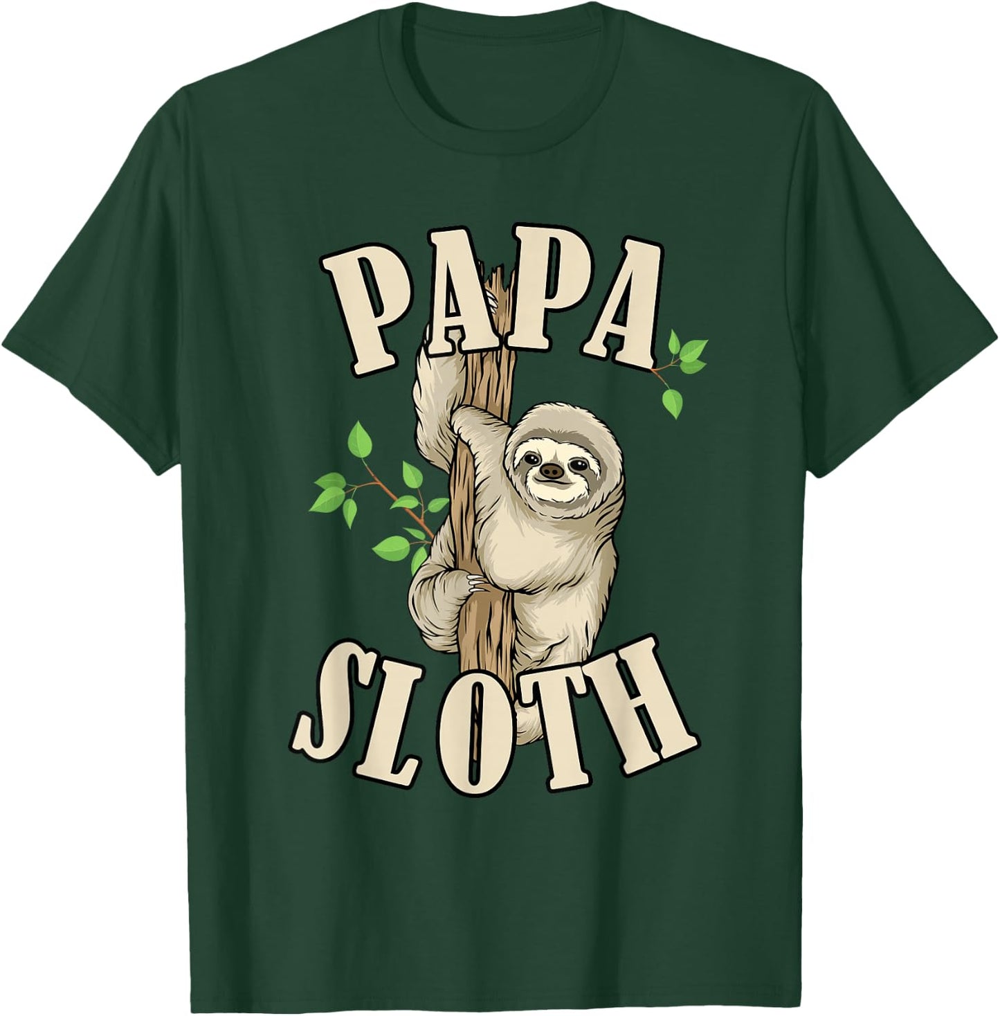 Papa Sloth Animal Lover Grandpa Sloth Papa T-Shirt - T-Shirt | Forest