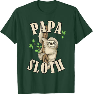 Papa Sloth Animal Lover Grandpa Sloth Papa T-Shirt - T-Shirt | Forest