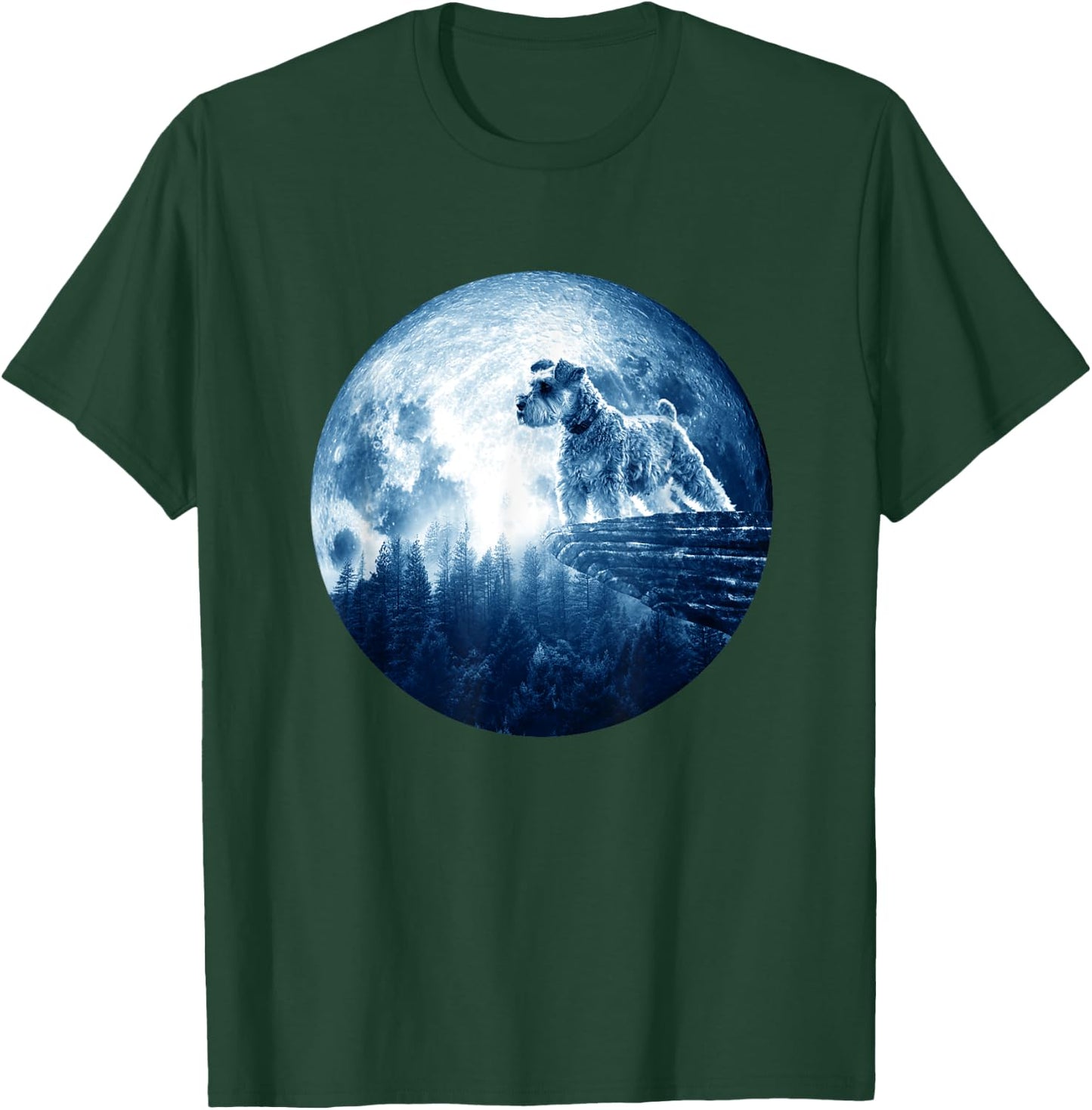 Miniature Schnauzer Dog Moon Dog Mom Dad Dog Lovers T-Shirt - T-Shirt | Forest