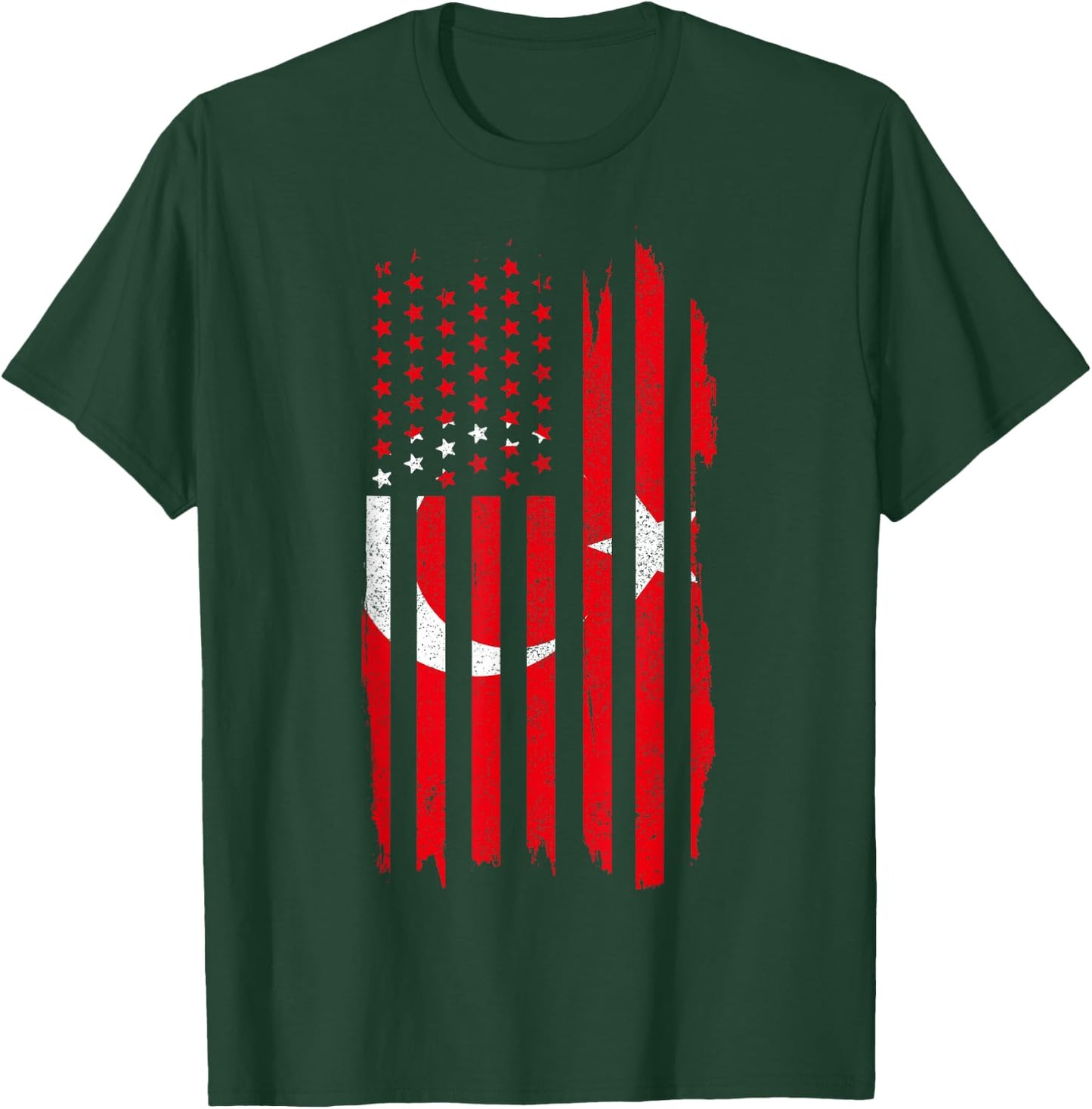 Turkey Pride Turkish American Flag Roots Heritage Turkiye T-Shirt - T-Shirt | Forest