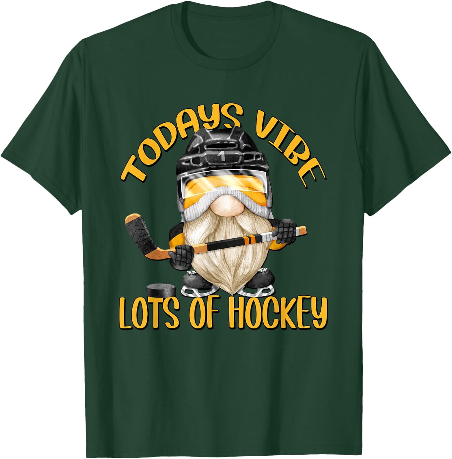 Funny Gnome Dad Hockey Saying And Hockey Coach T-Shirt - T-Shirt | Forest