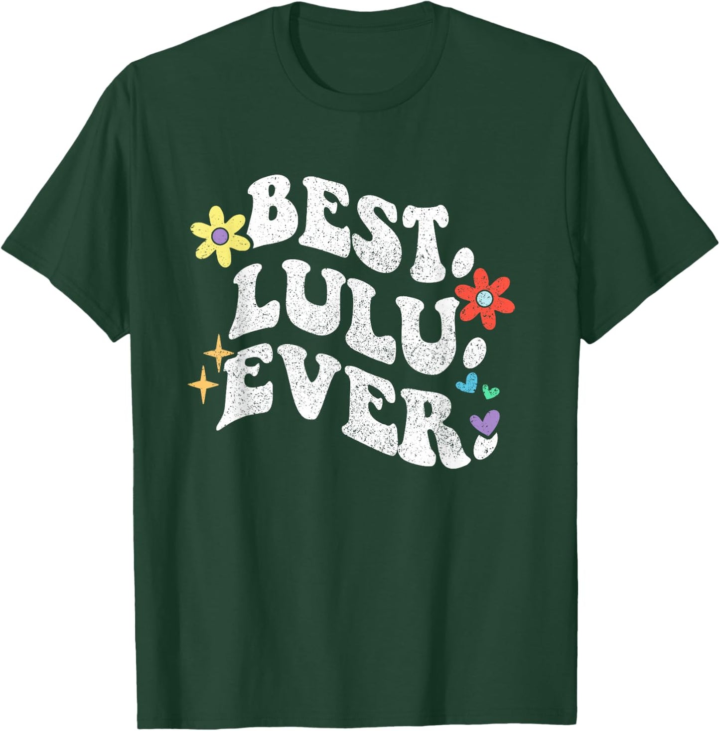 Retro Groovy Best Lulu Ever Name Mother's Day Daughter T-Shirt - T-Shirt | Forest