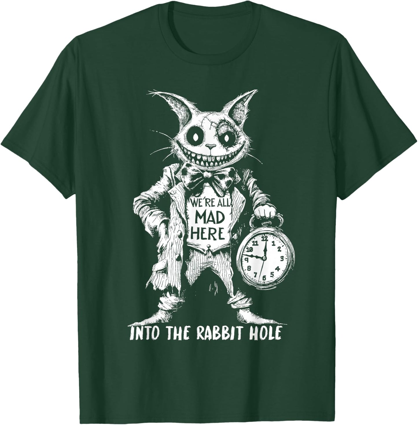 Scary Cheshire Cat in Wonderland Horror T-Shirt - T-Shirt | Forest